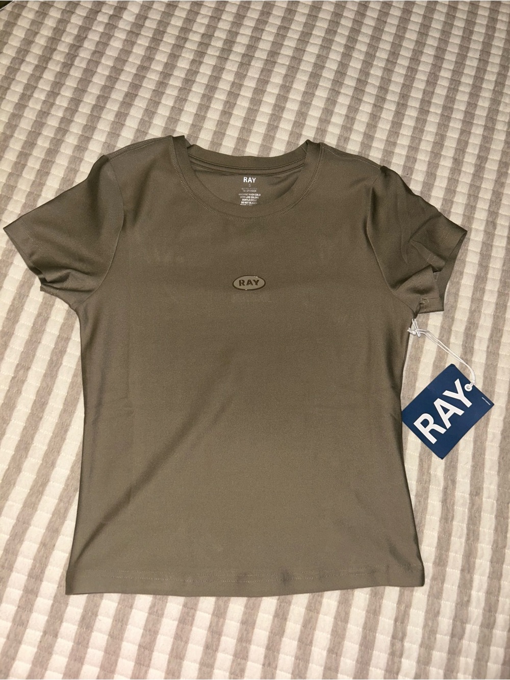 Ray Olive Crewneck Short Sleeve Top